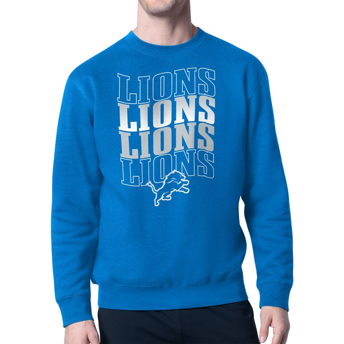 Detroit Lions Starter Four Team Name Logo Pullover Hoodie - Blue outlet