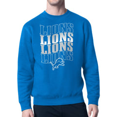 Detroit Lions Starter Four Team Name Logo Pullover Hoodie - Blue outlet