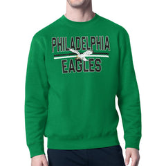 Philadelphia Eagles Starter Mesh Look Retro Logo Pullover Sweatshirt - Kelly Green sale
