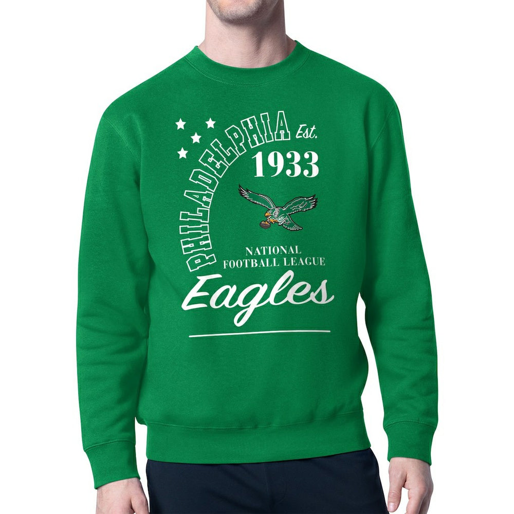 Philadelphia Eagles Starter Team Retro Logo Fleece Tri-Blend Pullover Sweatshirt - Kelly Green for sale