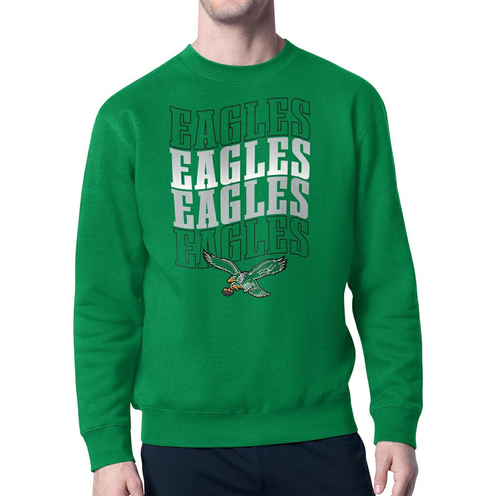 Philadelphia Eagles Starter Team Retro Logo Fleece Tri-Blend Pullover Sweatshirt - Kelly Green outlet
