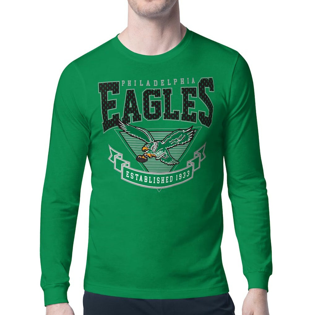 Philadelphia Eagles Starter Retro Team Logo Long Sleeve T-Shirt - Kelly Green cheap