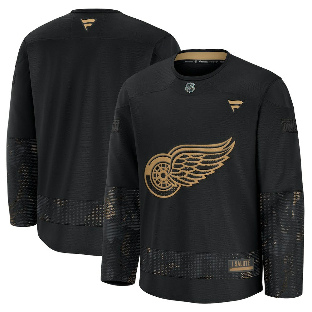 Detroit Red Wings Fanatics 2024 Military Appreciation Practice Jersey - Black Jerseys