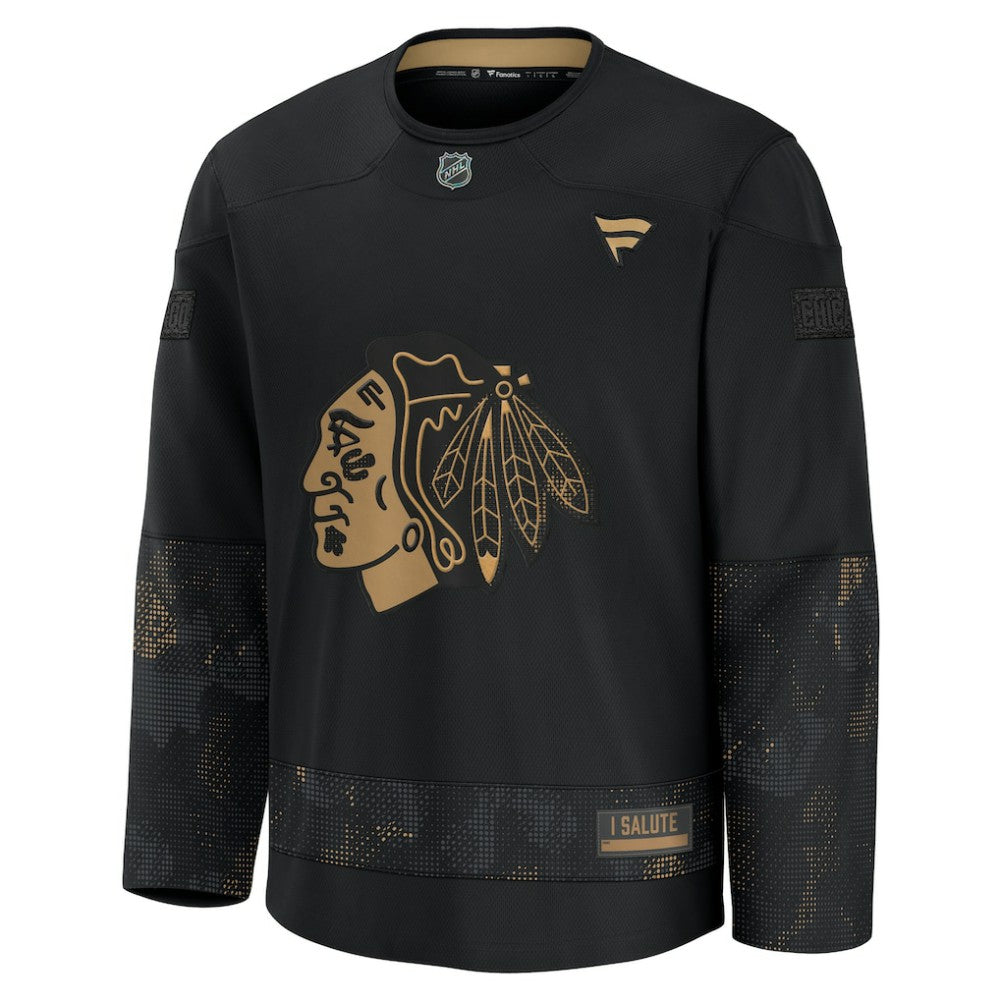 Chicago Blackhawks Fanatics 2024 Military Appreciation Practice Jersey - Black Jerseys