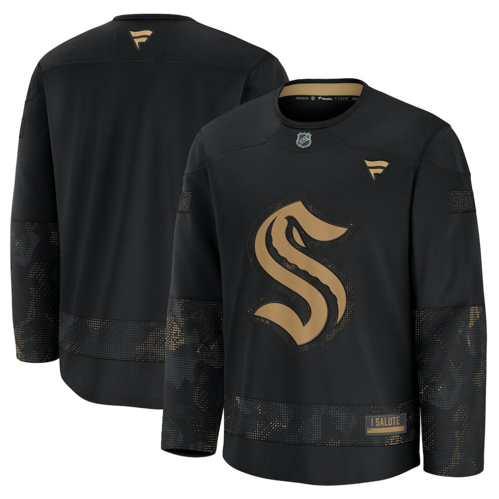 Seattle Kraken Fanatics 2024 Military Appreciation Practice Jersey - Black Jerseys
