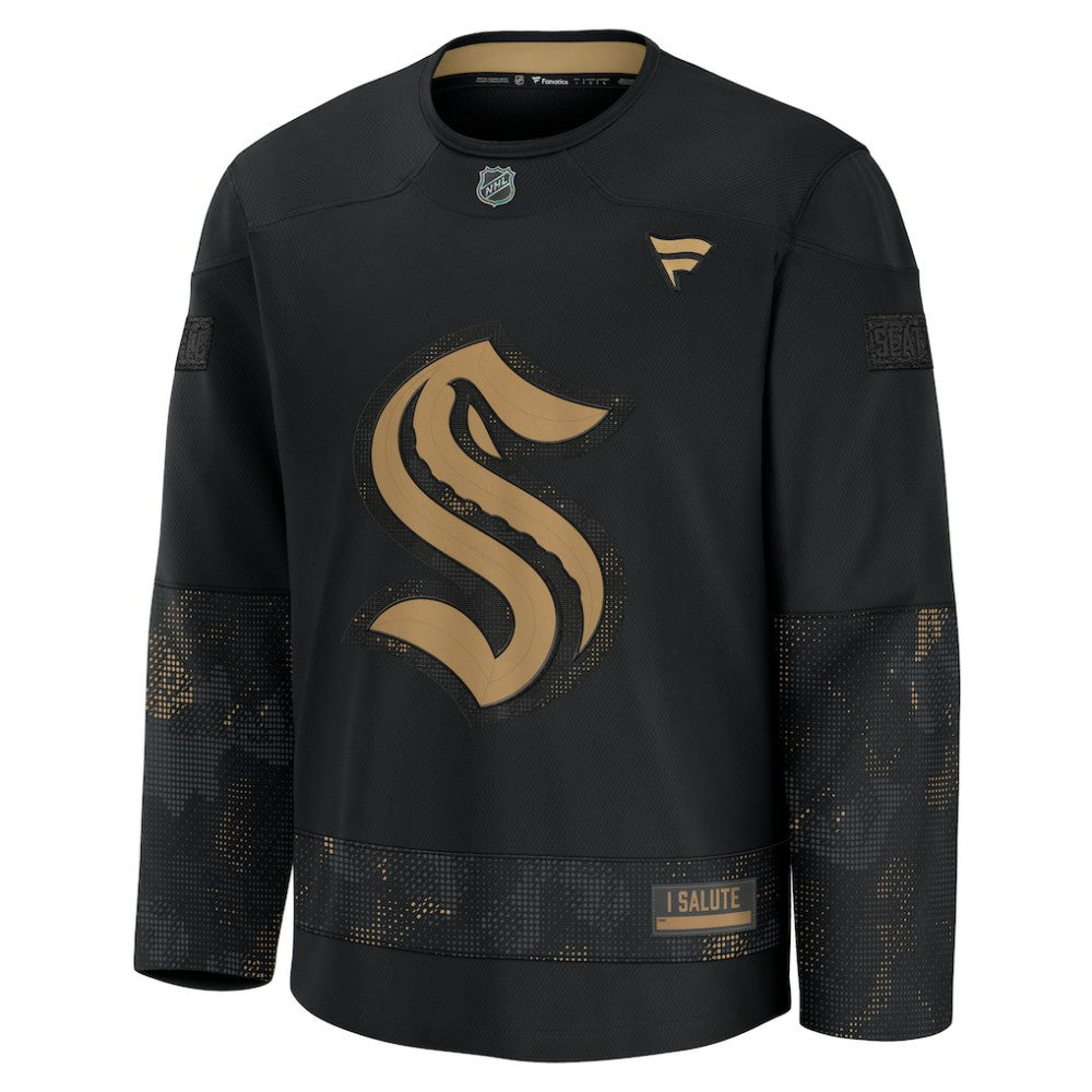 Seattle Kraken Fanatics 2024 Military Appreciation Practice Jersey - Black Jerseys