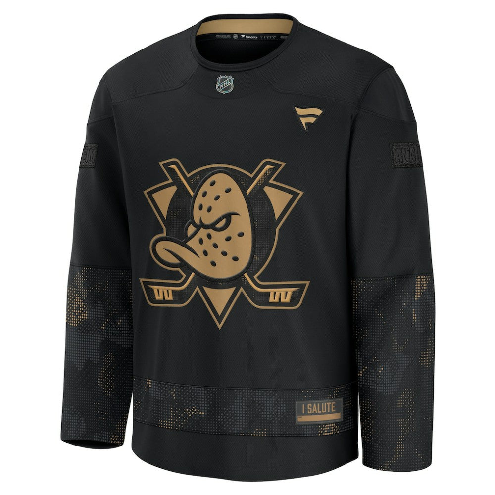 Anaheim Ducks Fanatics 2024 Military Appreciation Practice Jersey - Black Jerseys
