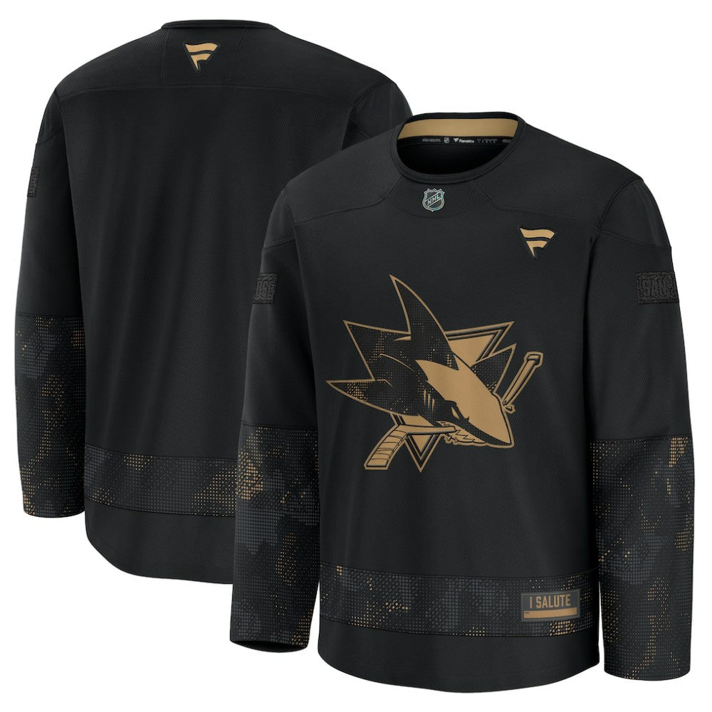 San Jose Sharks Fanatics 2024 Military Appreciation Practice Jersey - Black Jerseys