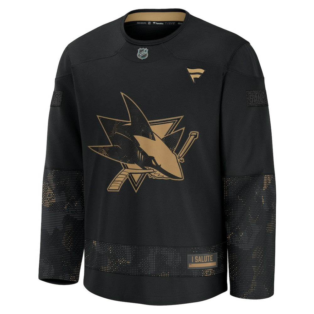 San Jose Sharks Fanatics 2024 Military Appreciation Practice Jersey - Black Jerseys