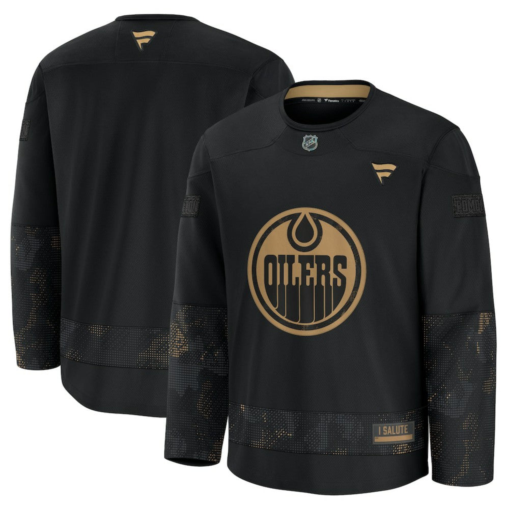 Edmonton Oilers Fanatics 2024 Military Appreciation Practice Jersey - Black Jerseys