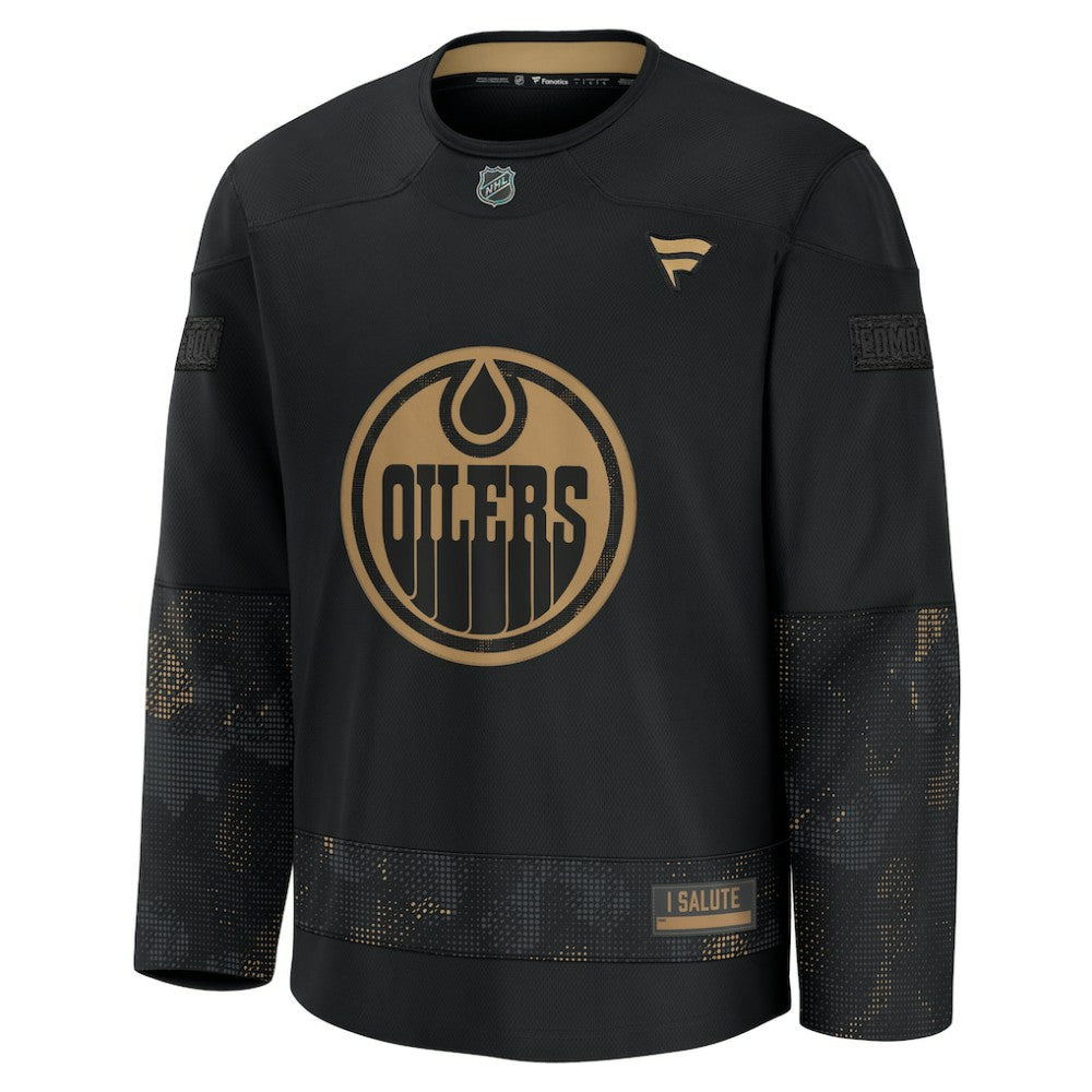 Edmonton Oilers Fanatics 2024 Military Appreciation Practice Jersey - Black Jerseys