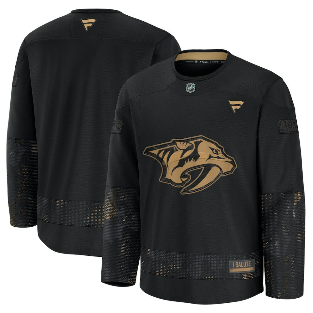Nashville Predators Fanatics 2024 Military Appreciation Practice Jersey - Black Jerseys