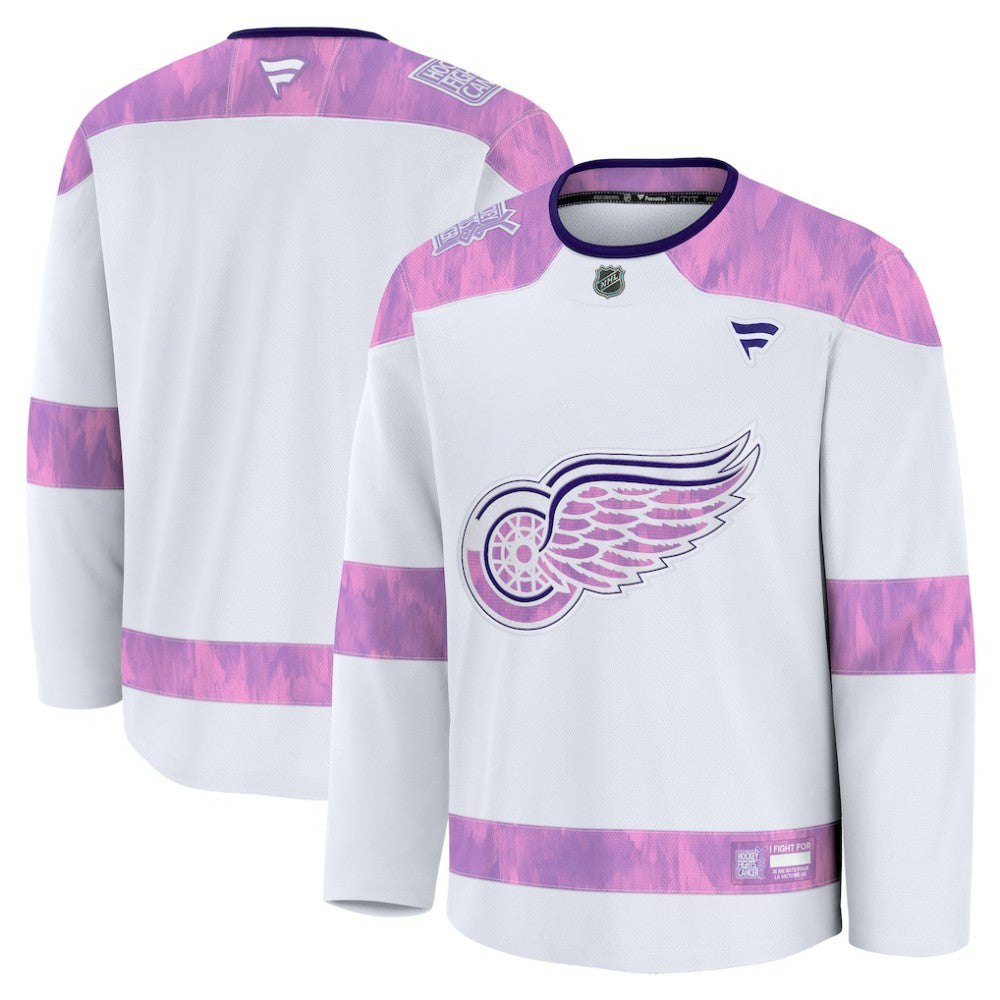 Detroit Red Wings Fanatics 2024 Hockey Fights Cancer Practice Jersey - White Jerseys