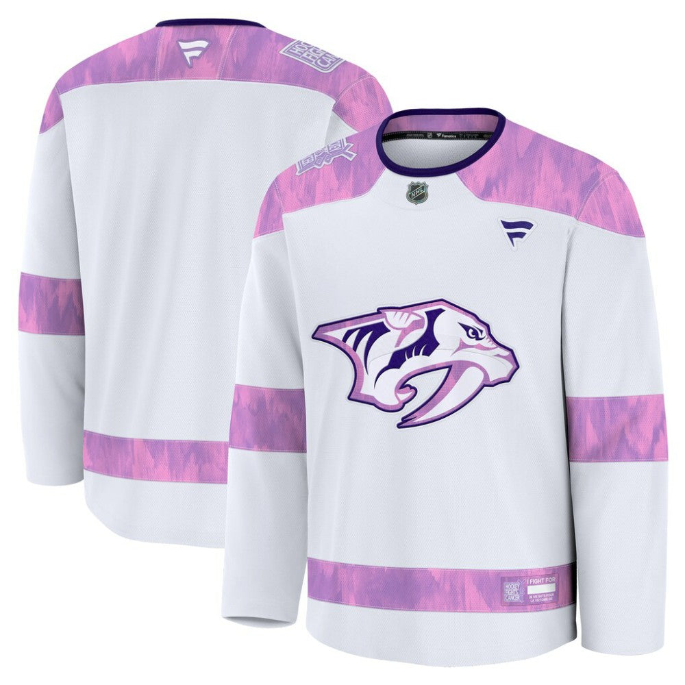 Nashville Predators Fanatics 2024 Hockey Fights Cancer Practice Jersey - White Jerseys