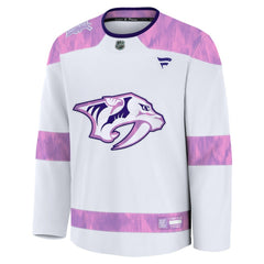 Nashville Predators Fanatics 2024 Hockey Fights Cancer Practice Jersey - White Jerseys