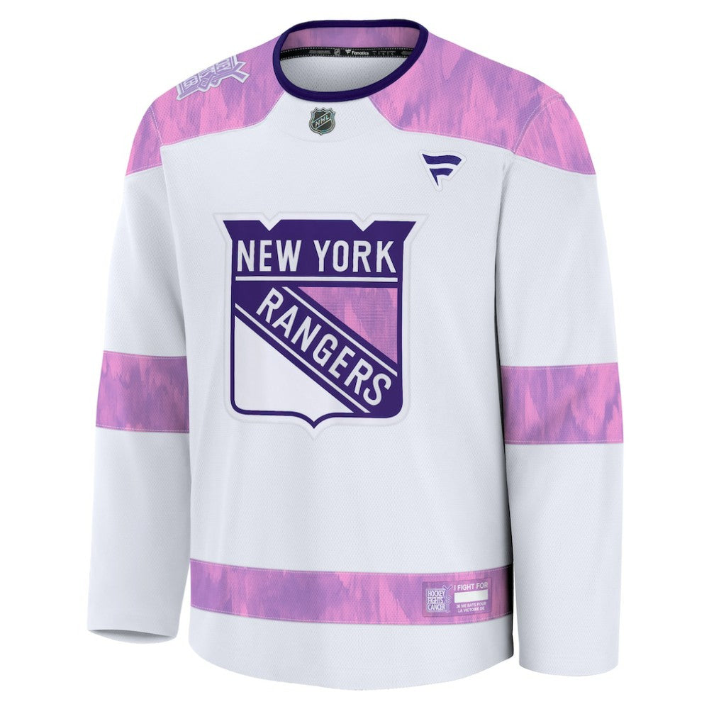 New York Rangers Fanatics 2024 Hockey Fights Cancer Practice Jersey - White Jerseys