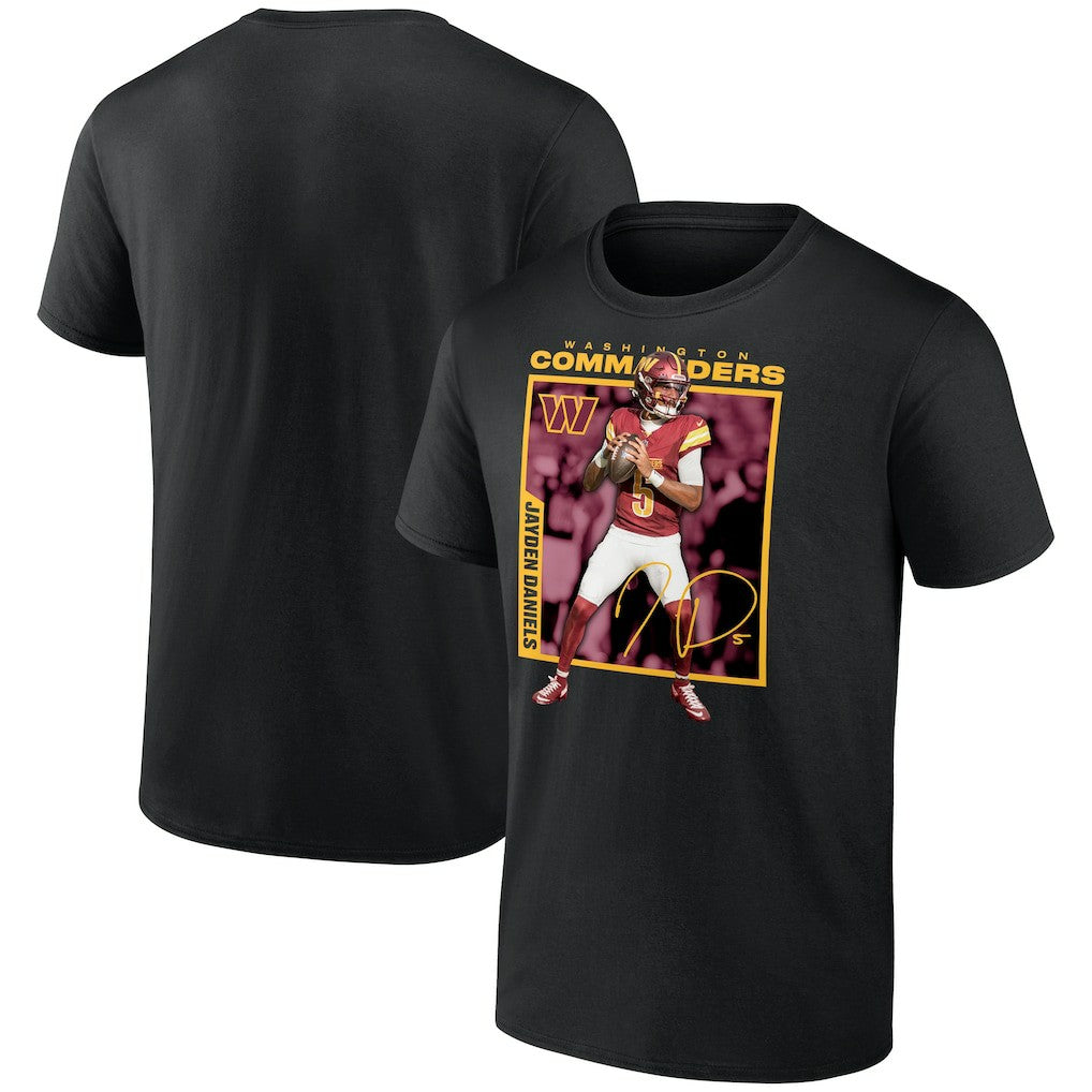 Jayden Daniels Washington Commanders Player Frame T-Shirt - Black online