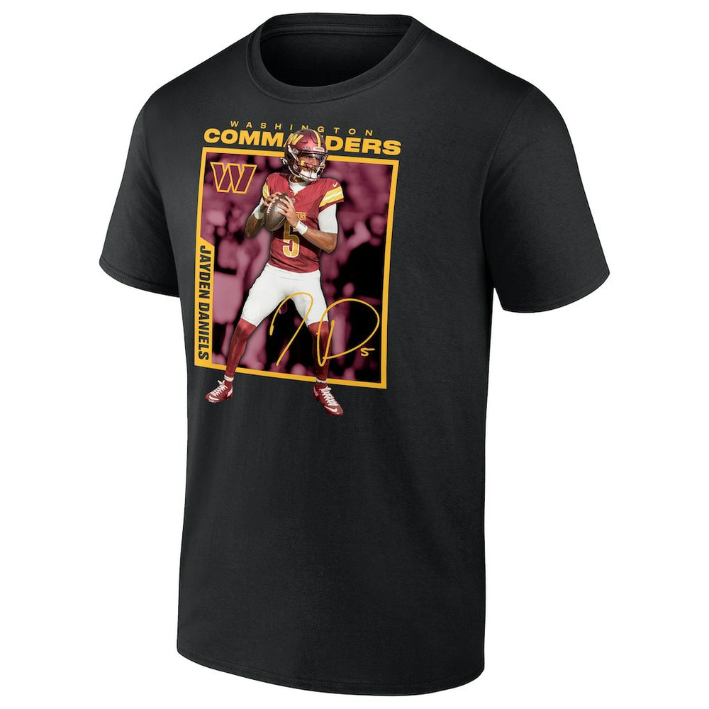 Jayden Daniels Washington Commanders Player Frame T-Shirt - Black online