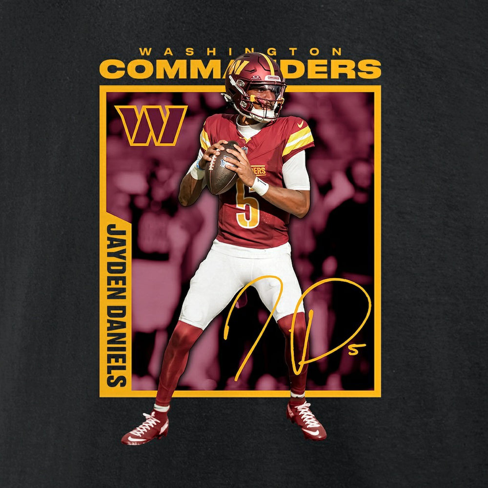 Jayden Daniels Washington Commanders Player Frame T-Shirt - Black online
