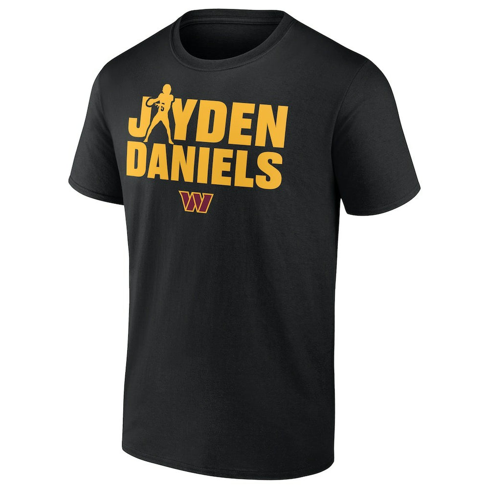 Jayden Daniels Washington Commanders Play Motion T-Shirt - Black discount