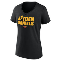 Jayden Daniels Washington Commanders Women's Play Motion T-Shirt - Black on sale