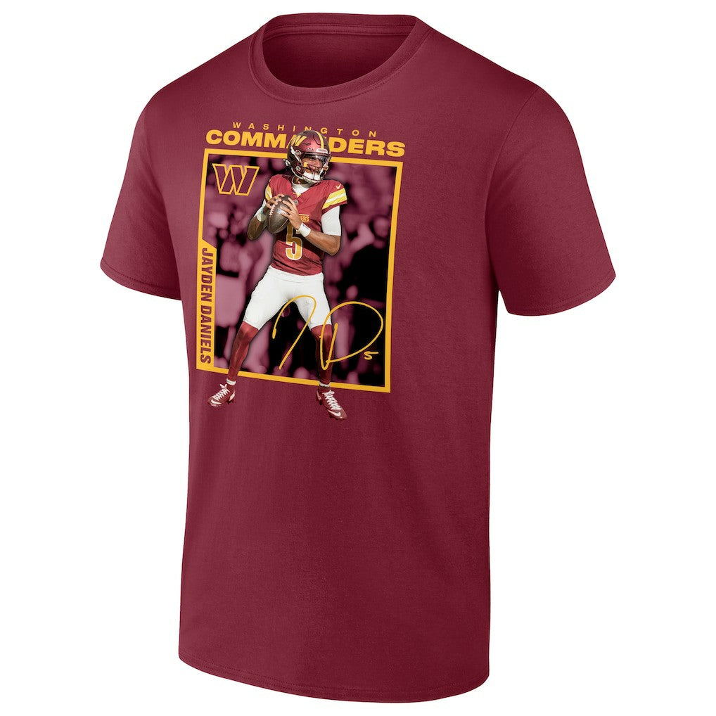Jayden Daniels Washington Commanders Player Frame T-Shirt - Burgundy discount