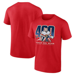 Sergei Bobrovsky Florida Panthers 400 Career Wins T-Shirt - Red T-shirts