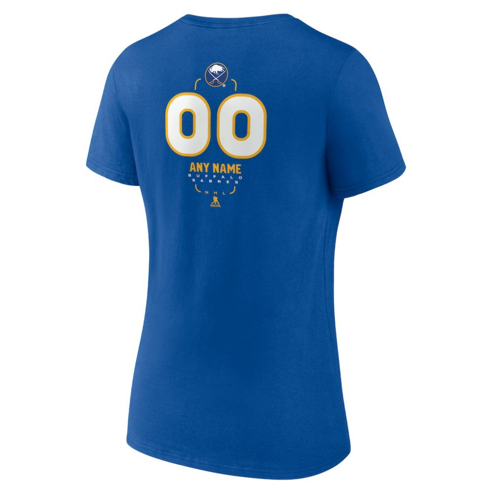 Buffalo Sabres Women's Personalized Name & Number Midfielder V-Neck T-Shirt - Royal T-shirts