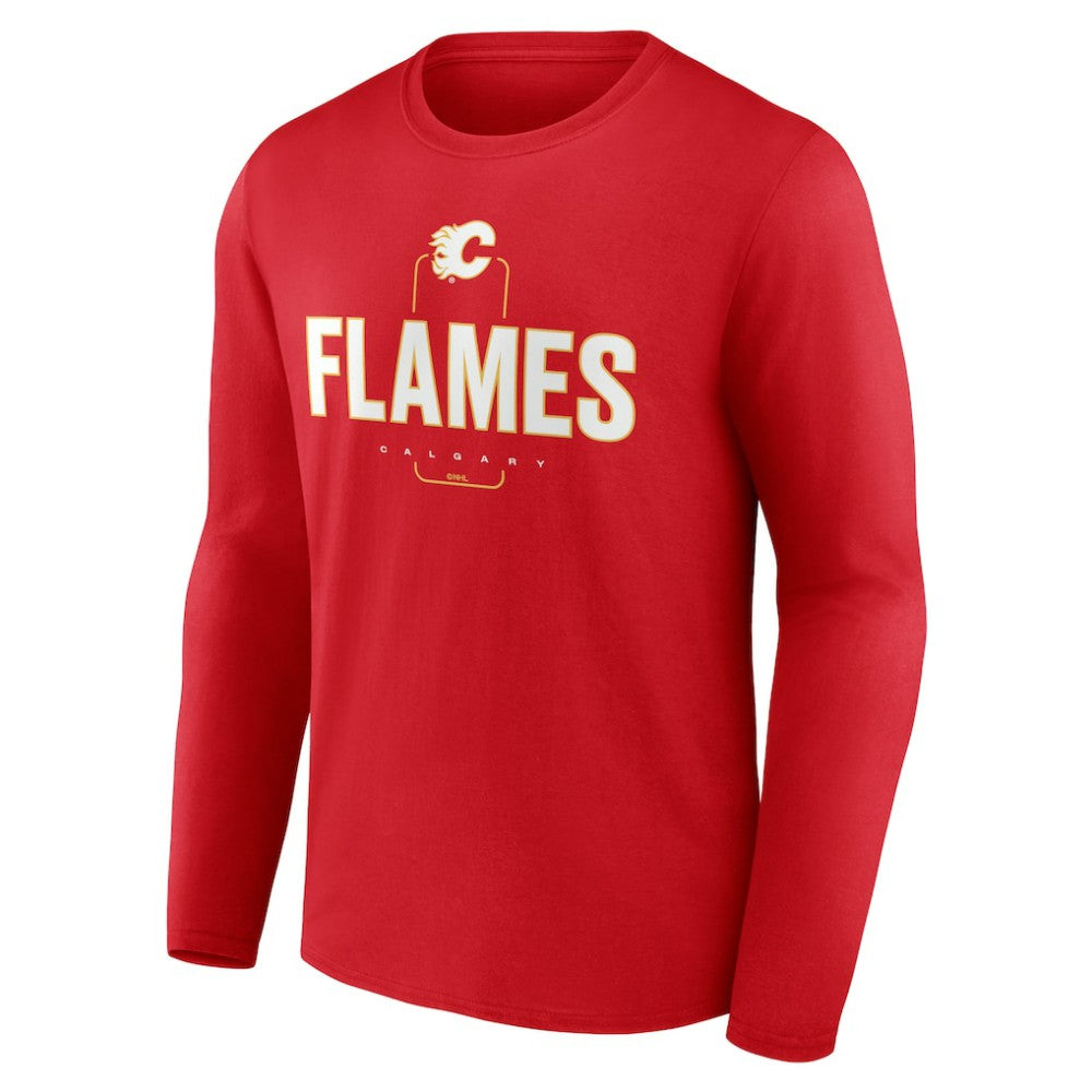 Calgary Flames Personalized Name & Number Midfielder Long Sleeve T-Shirt - Red T-shirts