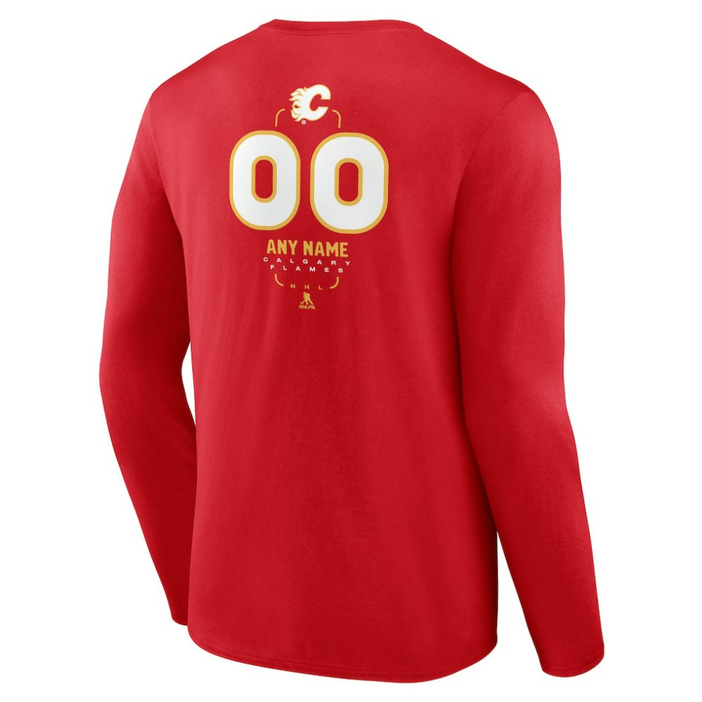 Calgary Flames Personalized Name & Number Midfielder Long Sleeve T-Shirt - Red T-shirts