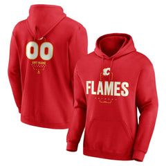 Calgary Flames Personalized Name & Number Midfielder Pullover Hoodie - Red Hoodies