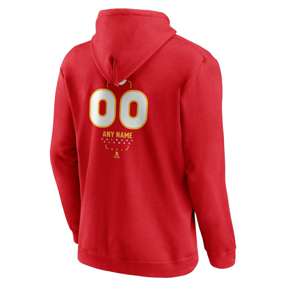 Calgary Flames Personalized Name & Number Midfielder Pullover Hoodie - Red Hoodies