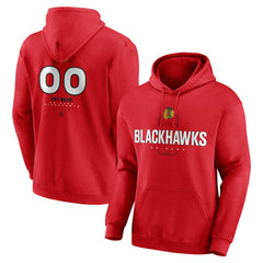 Chicago Blackhawks Personalized Name & Number Midfielder Pullover Hoodie - Red Hoodies