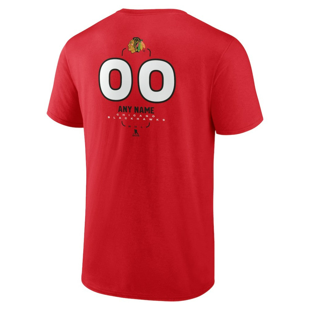 Chicago Blackhawks Personalized Name & Number Midfielder T-Shirt - Red T-shirts