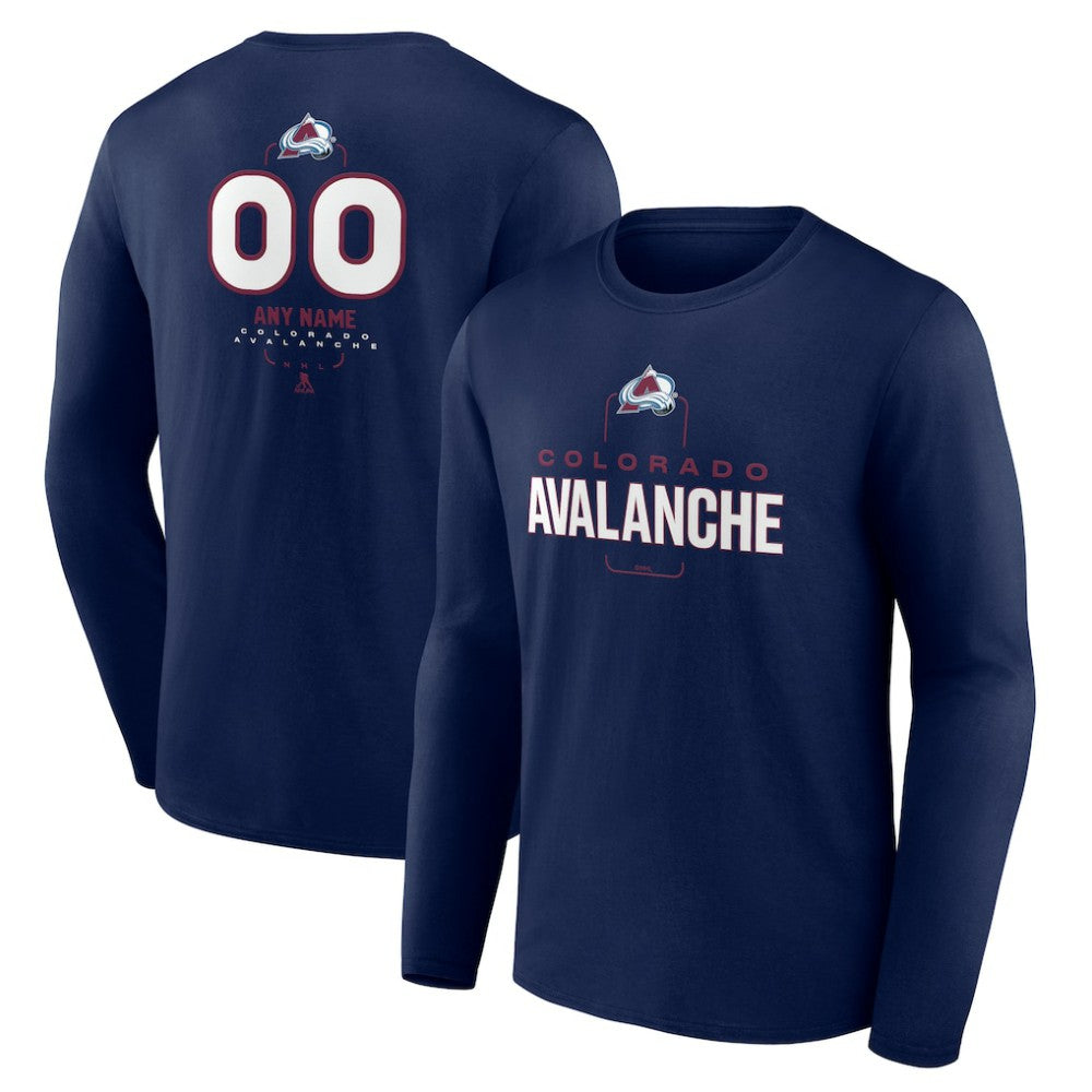 Colorado Avalanche Personalized Name & Number Midfielder Long Sleeve T-Shirt - Navy T-shirts