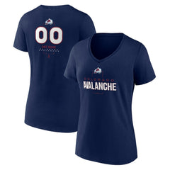 Colorado Avalanche Women's Personalized Name & Number Midfielder V-Neck T-Shirt - Navy T-shirts