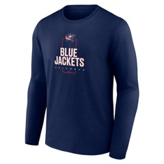 Columbus Blue Jackets Personalized Name & Number Midfielder Long Sleeve T-Shirt - Navy T-shirts