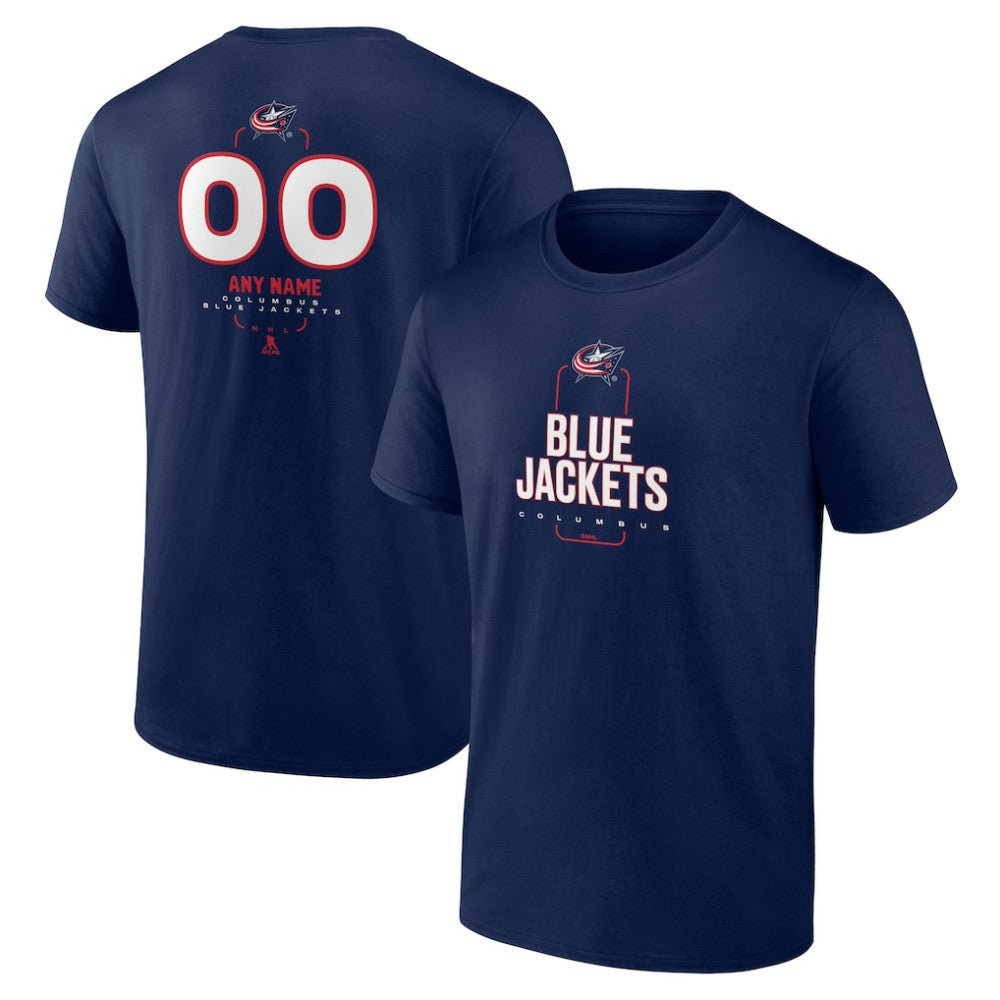 Columbus Blue Jackets Personalized Name & Number Midfielder T-Shirt - Navy T-shirts
