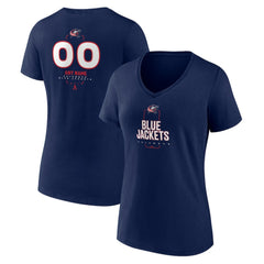 Columbus Blue Jackets Women's Personalized Name & Number Midfielder V-Neck T-Shirt - Navy T-shirts