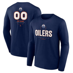 Edmonton Oilers Personalized Name & Number Midfielder Long Sleeve T-Shirt - Navy T-shirts
