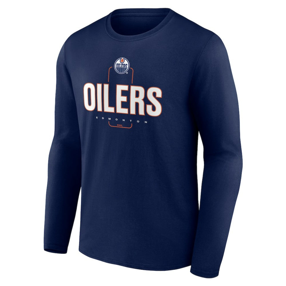 Edmonton Oilers Personalized Name & Number Midfielder Long Sleeve T-Shirt - Navy T-shirts