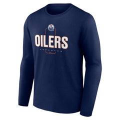 Edmonton Oilers Personalized Name & Number Midfielder Long Sleeve T-Shirt - Navy T-shirts
