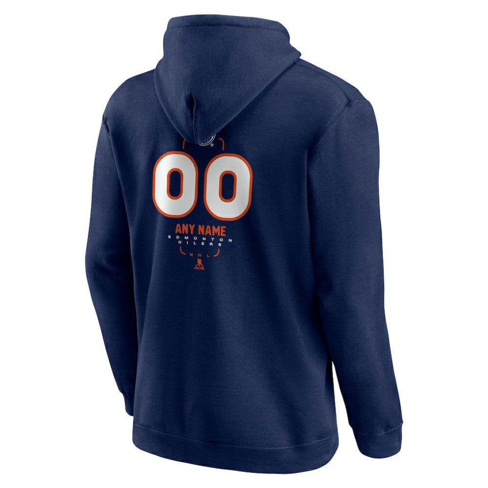 Edmonton Oilers Personalized Name & Number Midfielder Pullover Hoodie - Navy Hoodies