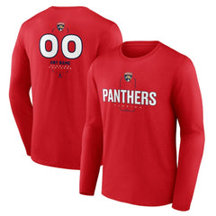 Florida Panthers Personalized Name & Number Midfielder Long Sleeve T-Shirt - Red T-shirts