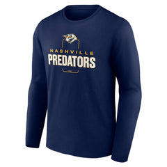 Nashville Predators Personalized Name & Number Midfielder Long Sleeve T-Shirt - Navy T-shirts