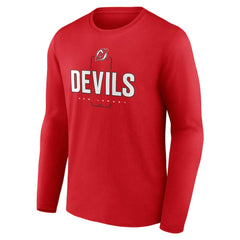 New Jersey Devils Personalized Name & Number Midfielder Long Sleeve T-Shirt - Red T-shirts