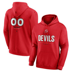 New Jersey Devils Personalized Name & Number Midfielder Pullover Hoodie - Red Jerseys