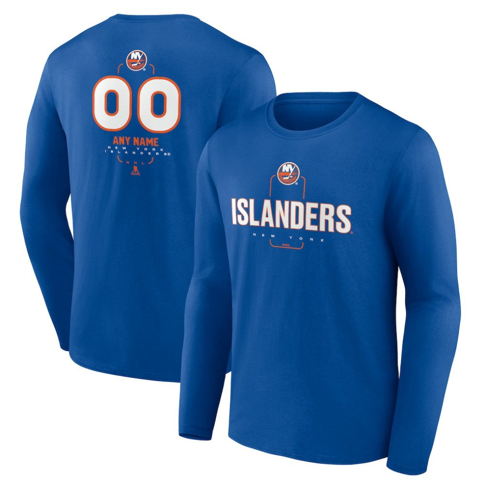 New York Islanders Personalized Name & Number Midfielder Long Sleeve T-Shirt - Royal T-shirts