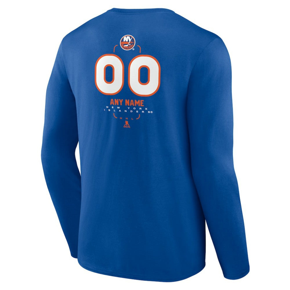 New York Islanders Personalized Name & Number Midfielder Long Sleeve T-Shirt - Royal T-shirts