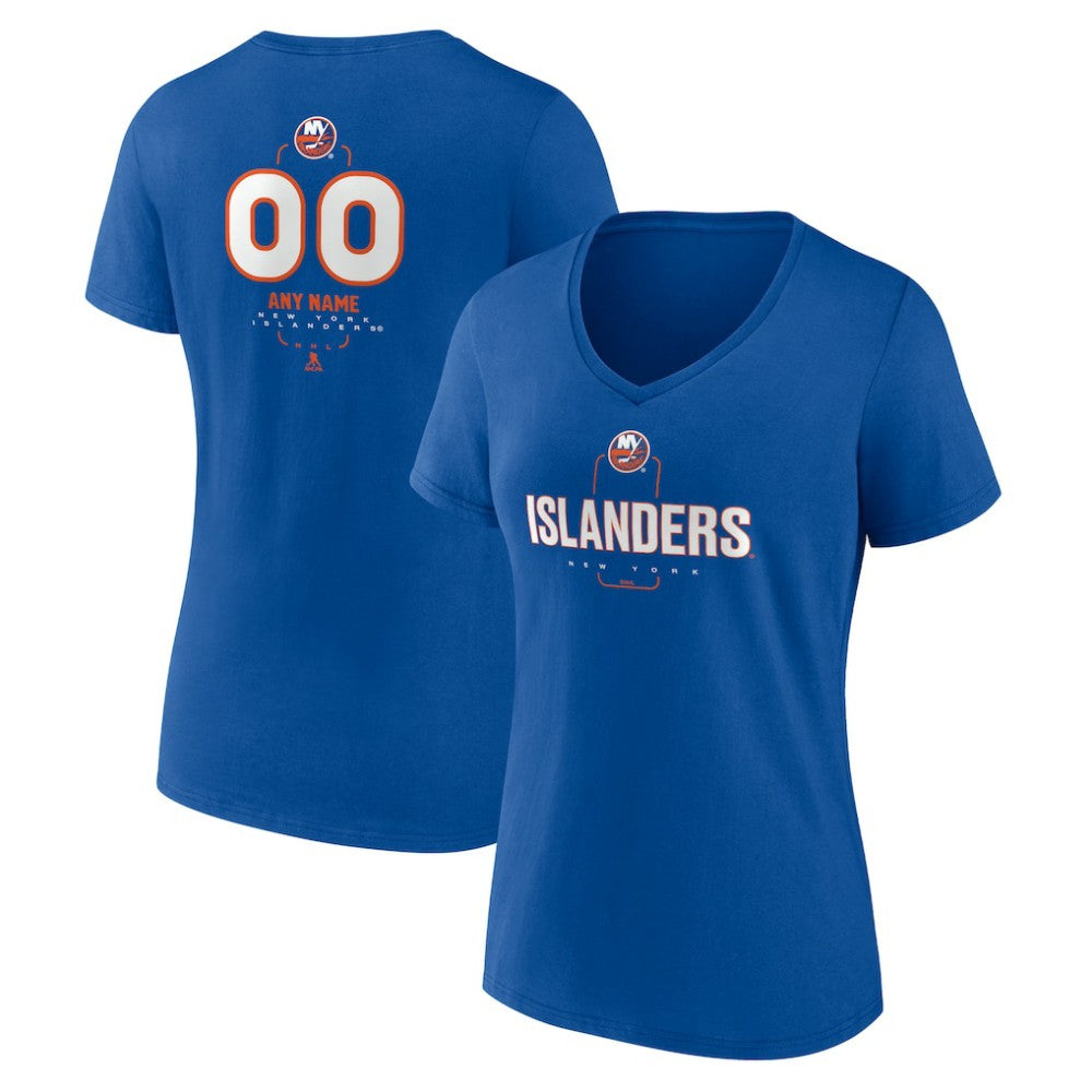 New York Islanders Women's Personalized Name & Number Midfielder V-Neck T-Shirt - Royal T-shirts